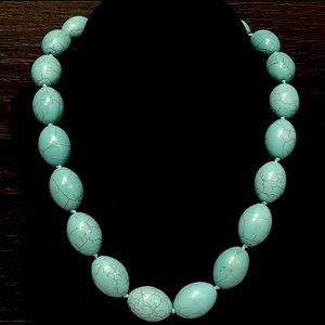 Turquoise Color Large bead Chunky Necklace